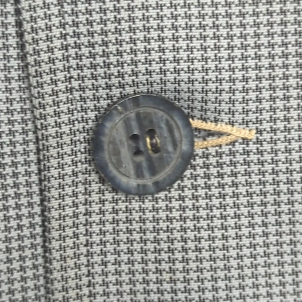 Sobretudo Crownwear Boston masculino All Weather Houndstooth cinza mistura de lã 46R vintage - Imagem 3 de 4