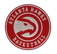 Atlanta Hawks Basketball Iron-On Patch 2.75” Embroidered NBA Logo Badge Red