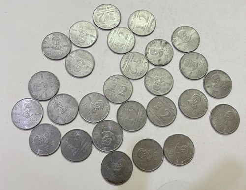 RARE INDIA 2009 TWO RUPEE LOUIS BRAILLE COMMEMORATIVE UNCIRCULATED LOT 27 COINS
