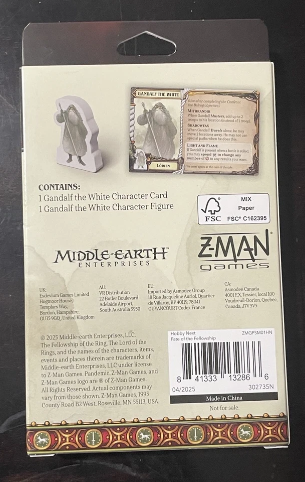 The Lord of the Rings: Fate of the Fellowship Gandalf the White Promo Hobby Next - Image 2 of 2