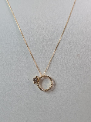 k18ネックレス＆リング 18K Gold Ring Necklace 0.20ct Diamond Yellow Gold K18 Japan