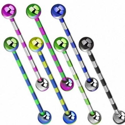 Industrial Ear Piercing Barbell Helix Cartilage Scaffold Piercing Two-Tone