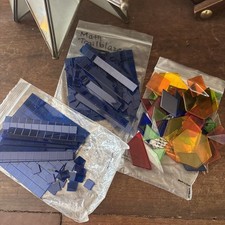 ETA Pattern Blocks Overhead Projector Acrylic Mosaic Shapes, 2 Starter Sets Blue