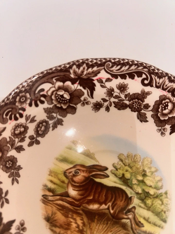 Spode England Woodland S3422-t Set of 4 Dinner Salad Bread Plates+scalloped Cup - Image 4 of 4