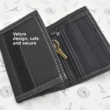 Touch Fastener Men's Short Wallet Fashion Leisure Multi-position 3 Fold Purse Du