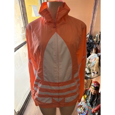 Adidas Originals Big Trefoil Windbreaker Jacket Peach Orange White Mens Medium