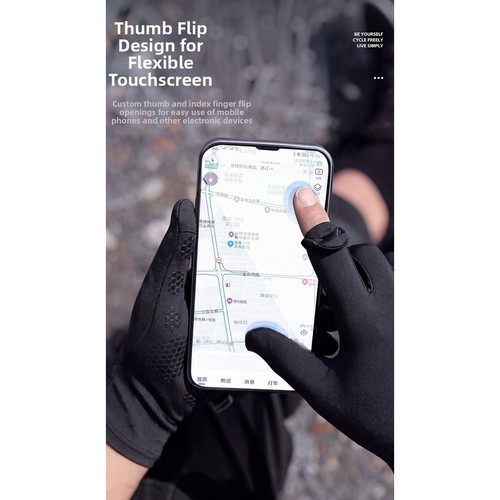 Breathable Ice Silk Bike Gloves UPF50+ UV Protection Touchscreen Fingertips - Picture 11 of 16