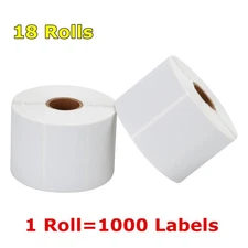 18 Rolls 2.25x1.25 Direct Thermal Barcode Labels - 1000/Roll Zebra LP2824 LP2844