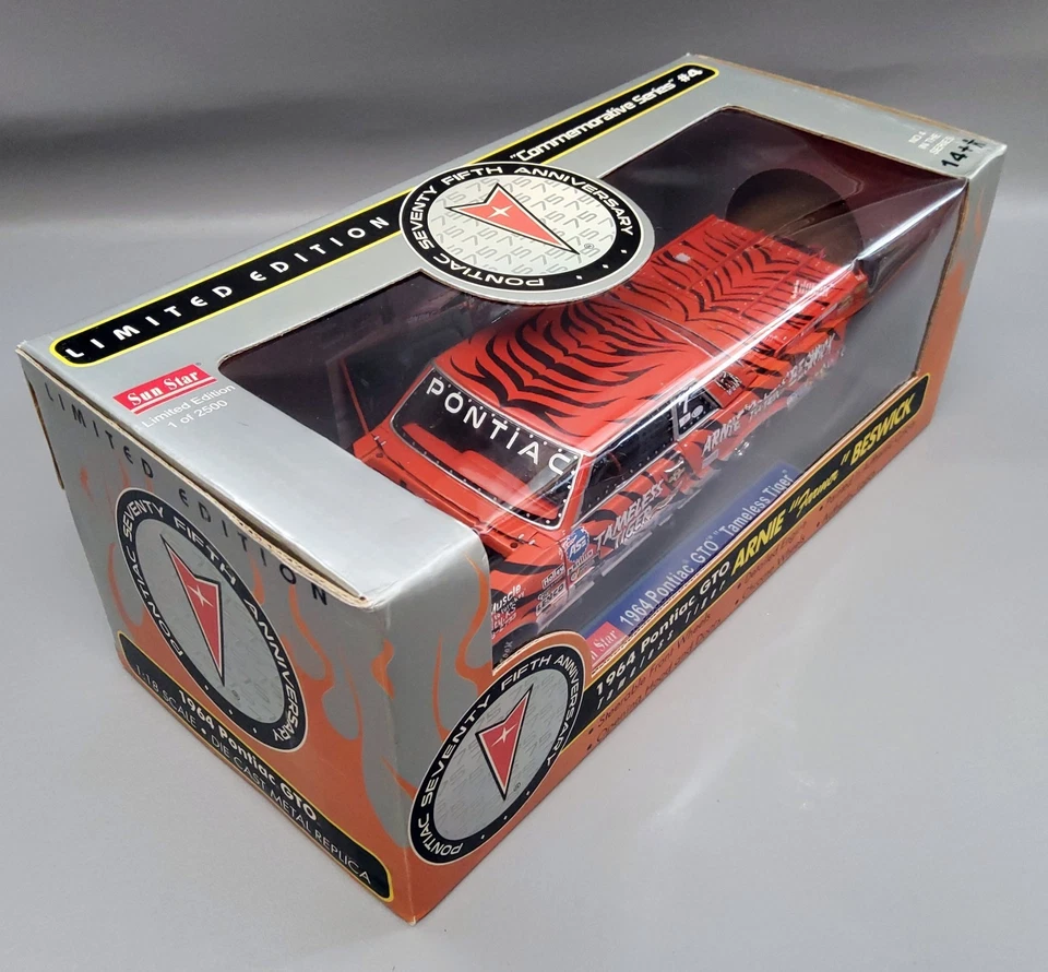 1964 Pontiac GTO Tameless Tiger Race Car 1:18 Scale Diecast By Sunstar #1831 - Image 2 of 4