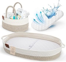 Deluxe Baby Changing Basket for Baby Dresser, Baby Moses Baskets for Newborn,...