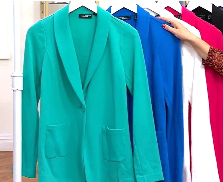Susan Graver Marina Knit Blazer Casual Jacket Turquoise Size XLP, XL, XS, 3X NEW
Opens in a new wind