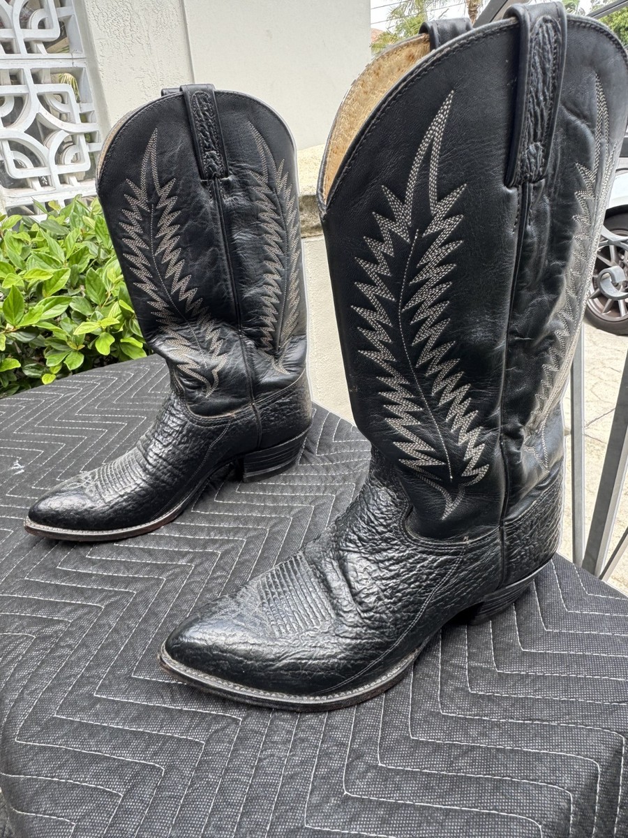 9.5D 🔥🦈 SHARK SKIN 🦈🔥 POINTED TOE 🇺🇸💪 VTG CUSTOM COWBOY