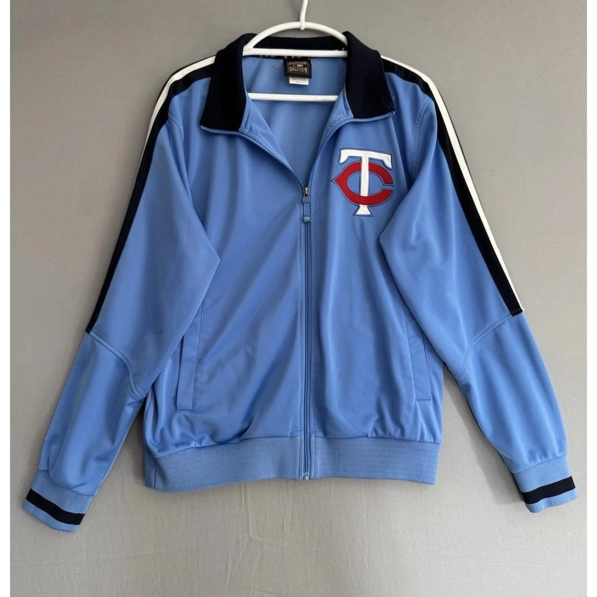 Minnesota Twins Majestic Full Zip Jacket Mens Medium Blue Baseball