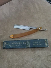 Vintage Gold Bug A. Witte Germany Full Concaved Celluloid Straight Razor.