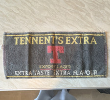Tennent's Extra Export Lager Cloth Bar Towel Black/Gold Red T Logo