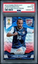 2014 PANINI PRIZM WORLD CUP BLUE & RED WAVE PRIZM #70 LANDON DONOVAN PSA 10