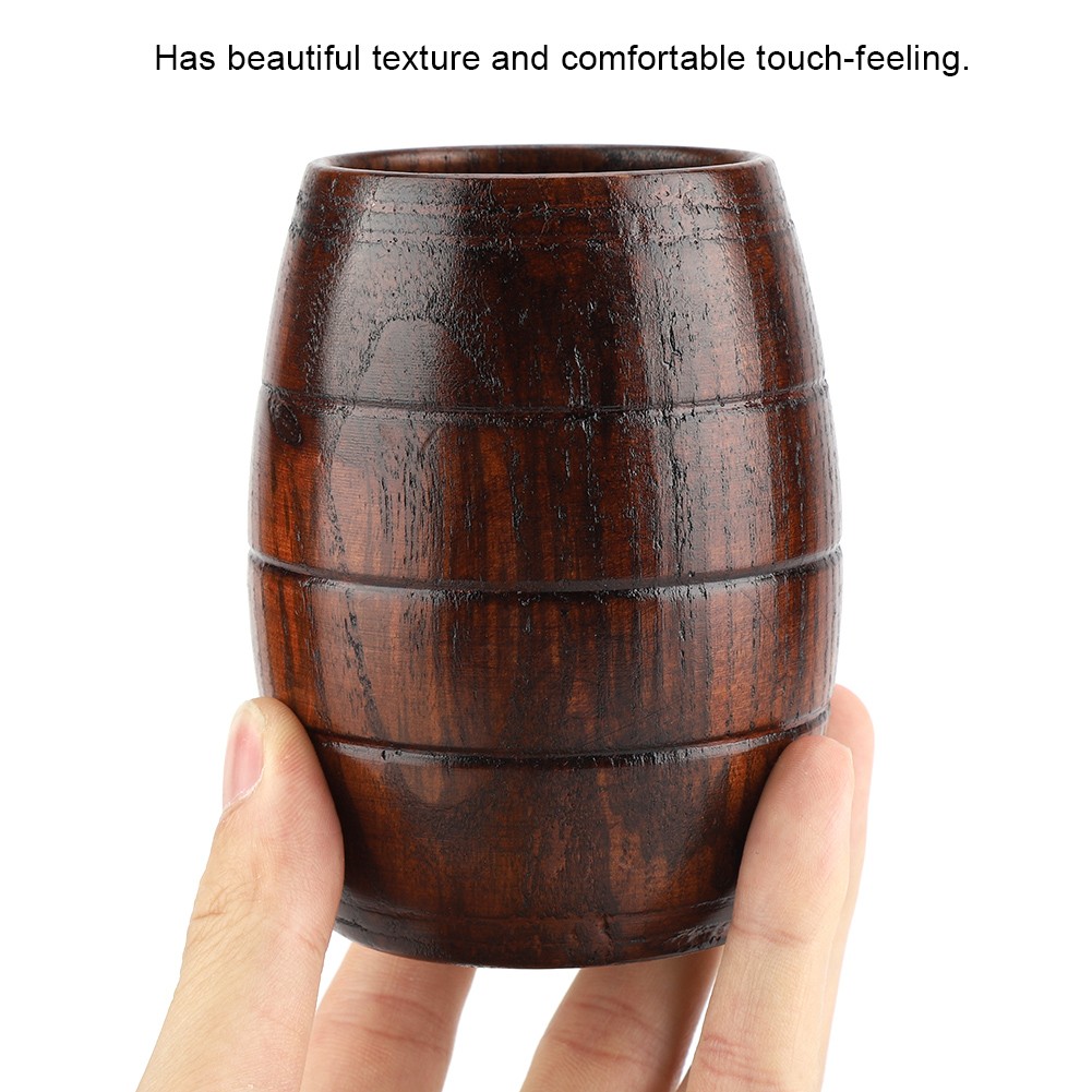 Wooden Beer Cup Retro Classic Style For Tea Juice Milk Bar