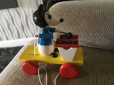 MICKEY MOUSE VINTAGE WOODEN PULL ALONG TOY RARE VINTAGE