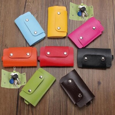 Unisex Leder Schlüsseletui Geldbörse Geldbeutel Tasche Etui Schlüsselring Etui Safe Aufhänger Geschenk