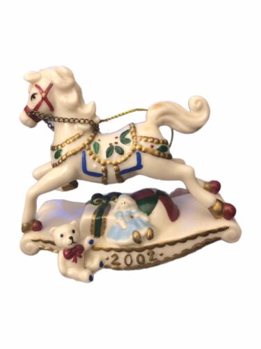 Avon Vintage 2002 Porcelain Rocking Horse Christmas Tree Ornament (READ) - Picture 1 of 5