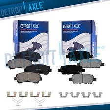 Front Rear Ceramic Brake Pads w/Hardware Kit for Nissan Sentra Maxima Juke