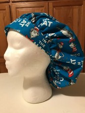 Scrub or Chef Medical Nursing Chemo Hat "Cat in The Hat" Cotton Fabric