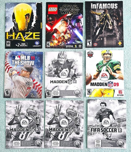 Lot of 9 PS3 Video Game instruction MANUAL ONLY Playstation-3 (buyer gets all 9)