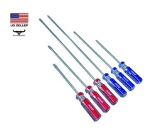 3", 5", & 8" Slotted & Phillips 6 Piece Screwdriver Set Carbon Steel PVC Handles
