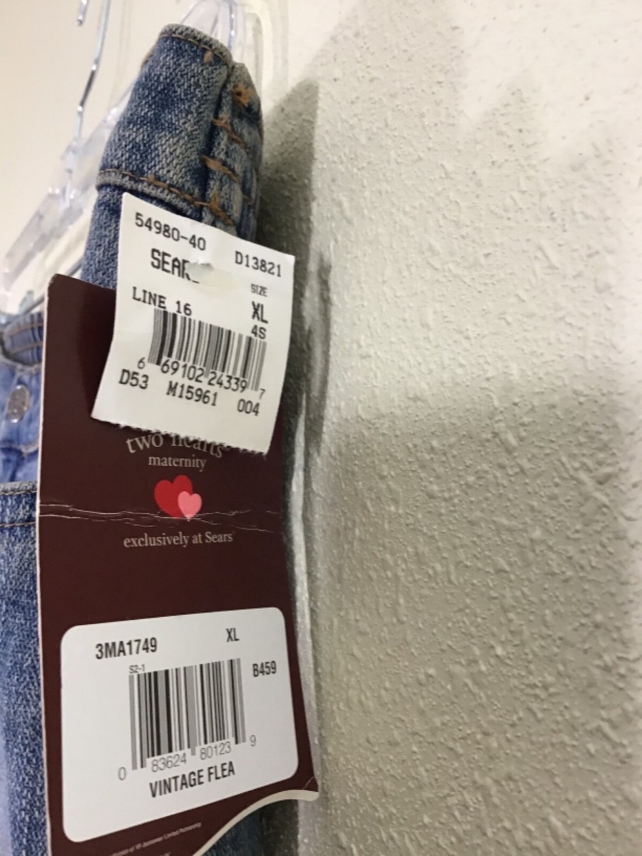 Lee x Sears x Two Hearts Maternity Jeans No Panel Blue Flare Legs