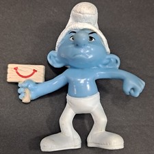 McDonald's Happy Meal Toy Smurfs Grouchy Smurf Figure 2013 Figurine blue
