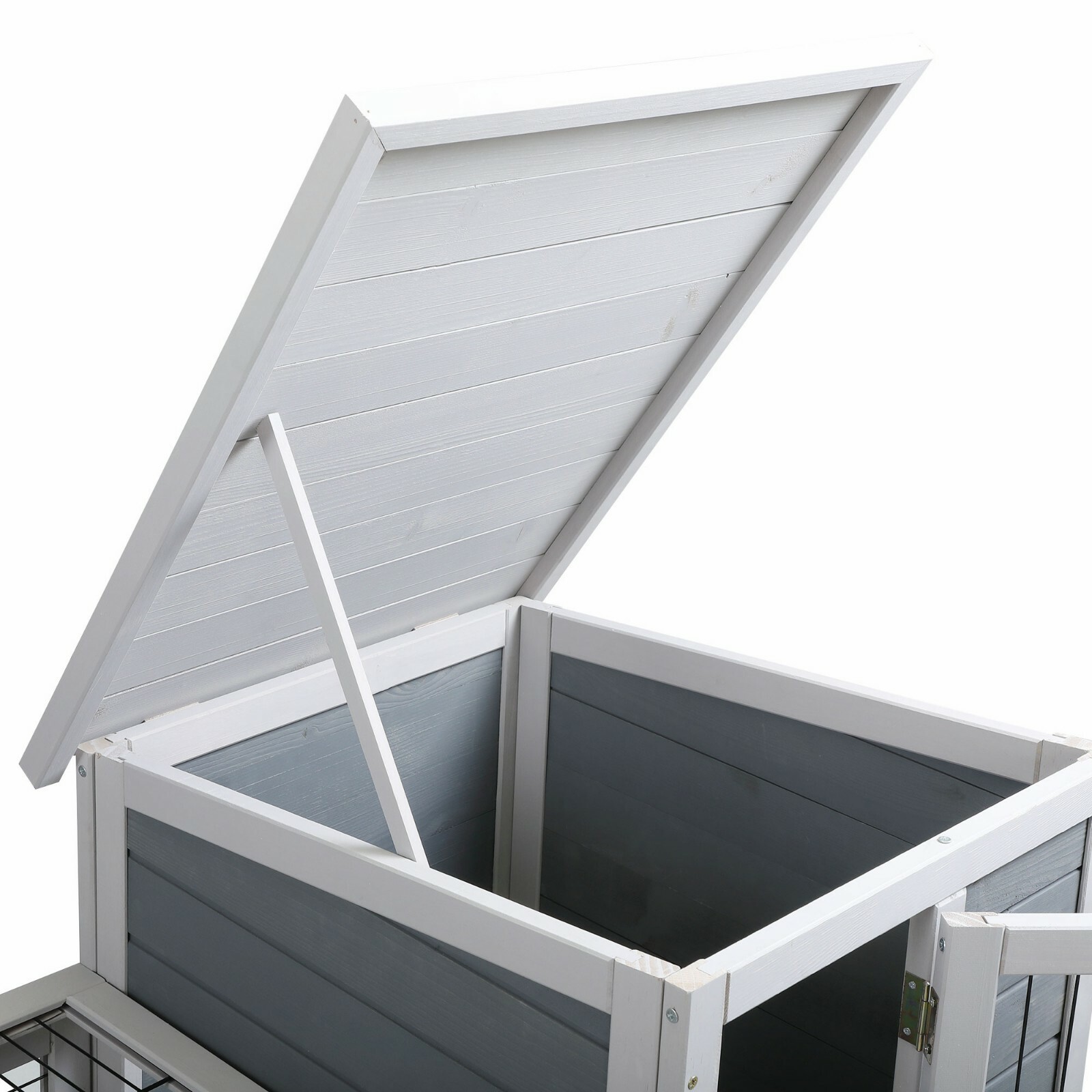 Outdoor Rabbit Hutch Small Animal House Rolling Bunny Cage with Removable Tray