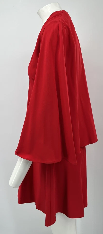 Vestido Alexander McQueen 2016 ALTERADO Rojo Manga Capa Mini Bata En Tissu talla 44 Foto 3 de 4
