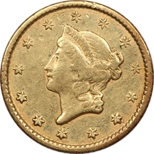 1853 Type 1 Liberty Head $1 Gold Dollar, Ex-Jewelry Damaged, Circulated