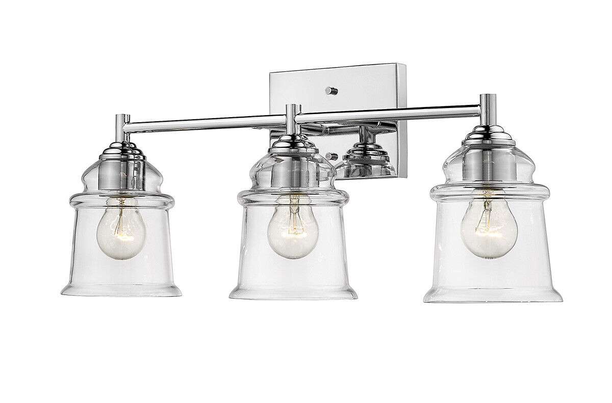 3 Light Chrome Bathroom Light Fixture 22 W Mid Century Modern Vanity Simple For Sale Online