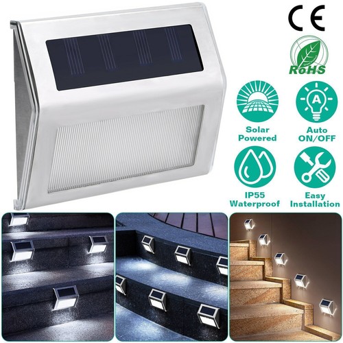 1-10Pcs Solar LED Deck Lights Outdoor Garden Step Stairs Fence Wall Path Pathway - Picture 5 of 18