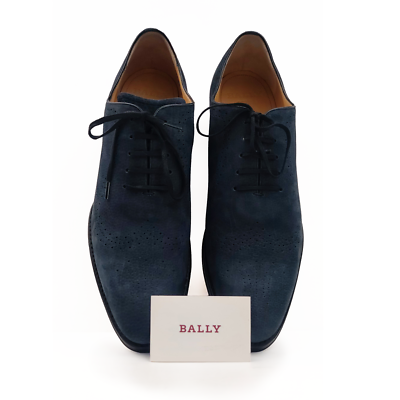 Bally Scandor Oxford Brogues in Dark Blue Nubuck Leather US  display picture 2