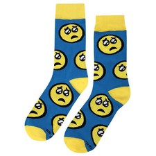 NWT Sad Emoji Dress Socks Novelty Men 8-12 Multicolor Crazy Fun Sockfly