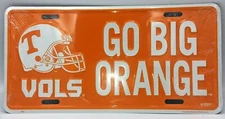 TENNESSEE VOLUNTEERS CAR TRUCK TAG LICENSE PLATE GO BIG ORANGE VOLS METAL SIGN 