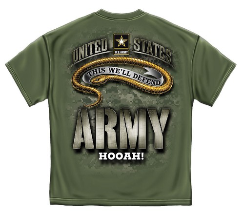 U.S ARMY HOOAH CAMO GREEN T-SHIRT | eBay