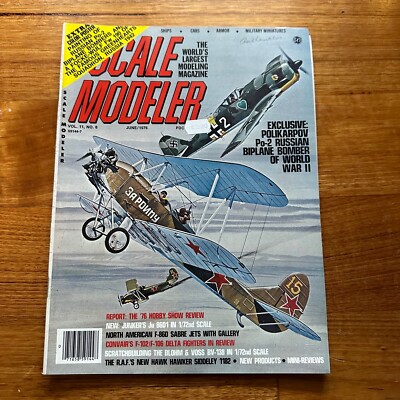 VINTAGE VOL.11 No.6 JUNE 1976 SCALE MODELER MAGAZINE SHIPS AIRCRAFT CARS