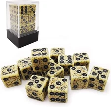 Bescon Old Looking Ancient Bone Dice D6 16mm 12pcs Set, 16mm Six Sided Die (12)