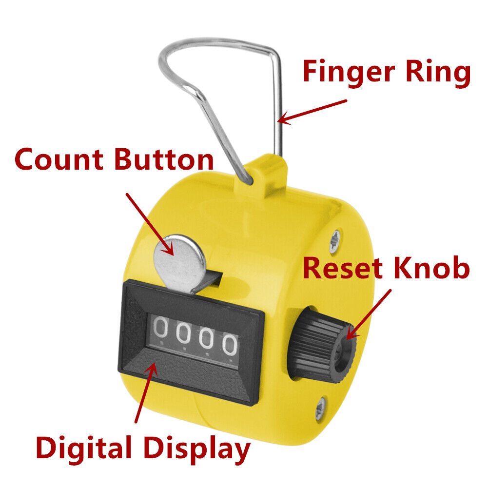 Hand Tally Counter 4 Digit Tally Counter Mechanical Palm Click Counter  Clicker 