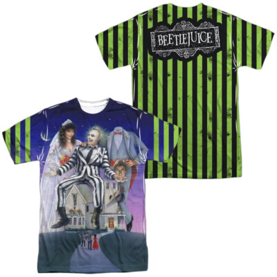 Beetlejuice Striped Poster Unisex Adult Halloween Costume T Shirt, S-3XL