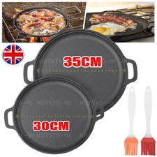 30cm / 35cm Non Stick Cast Iron Grill Pan Round Skillet Pizza Griddle Pan Plate
