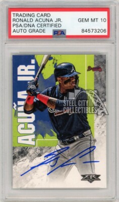 Ronald Acuna Jr 2019 Topps Fire Autograph Card #37 PSA/DNA 10 | eBay