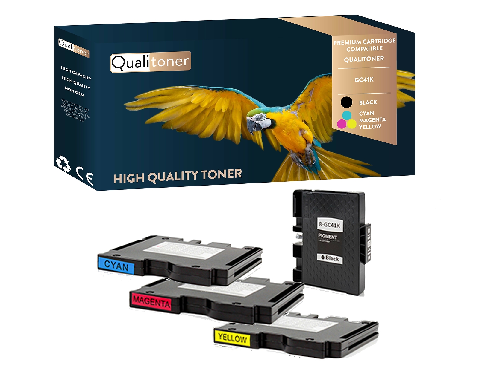 Cartouche GC41 Ricoh Aficio toner haute capacité pack quadri pour des impressions sans bavure