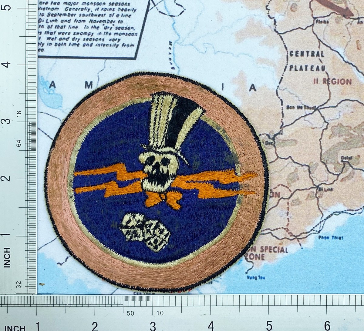 Patch , USAAF , 310th FIGHTER SQUADRON , Skull and Dice Flight