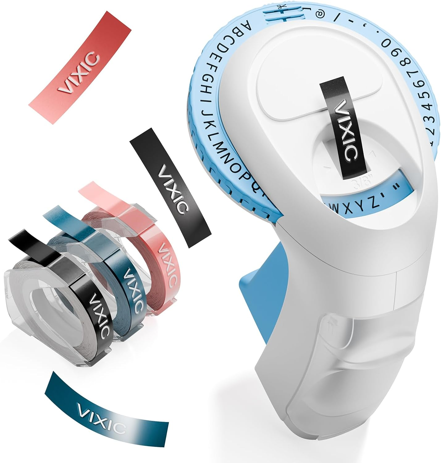 Retro Embossed Label Maker Machine with 4 Tapes Portable Handheld  -image