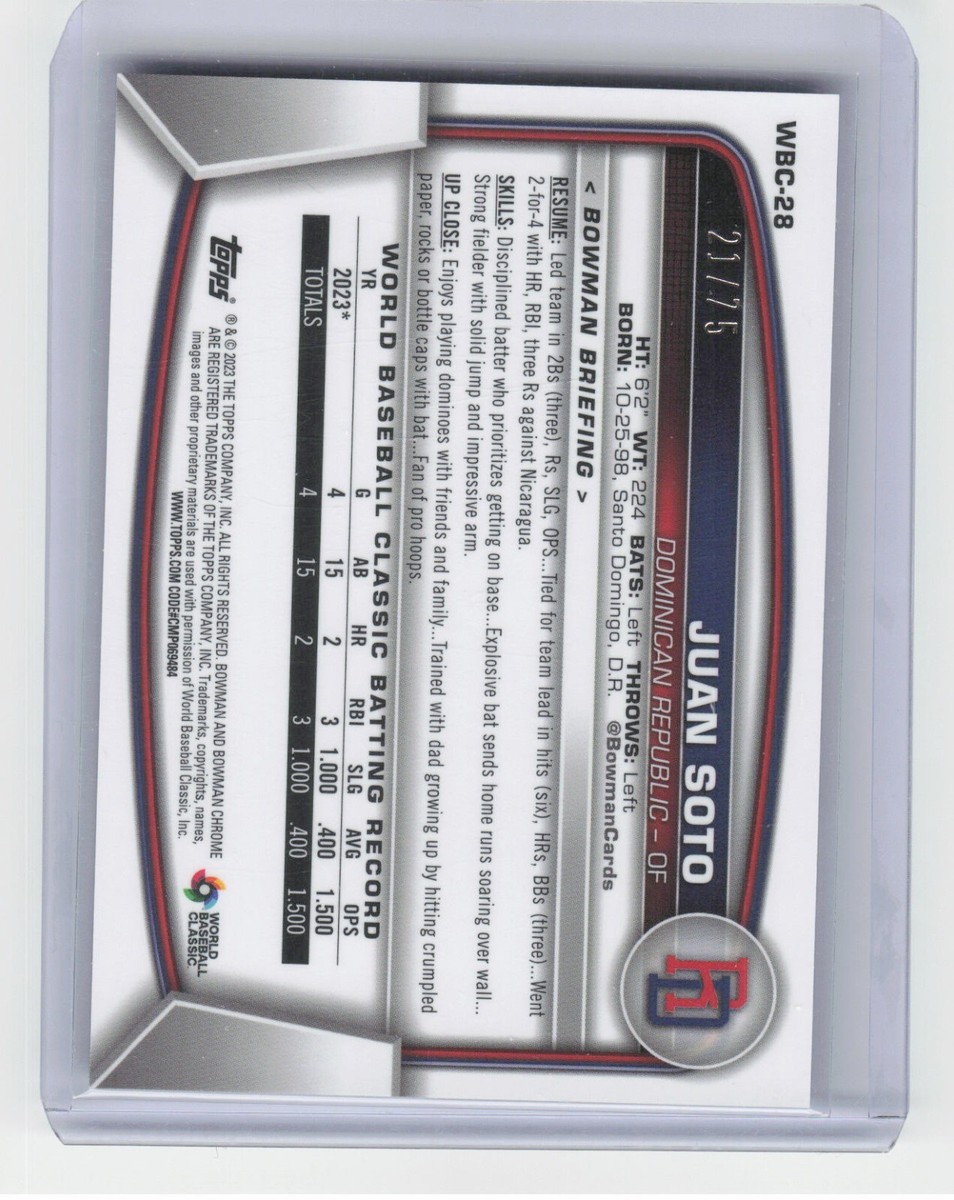 2023 Bowman Chrome - Wbc Flag Refractor Variations Juan Soto