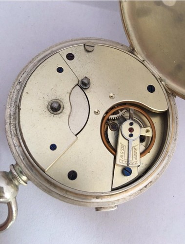 Antique Silver Plated Centre Seconds Chronograph Lever Pocket Watch - Picture 5 of 12